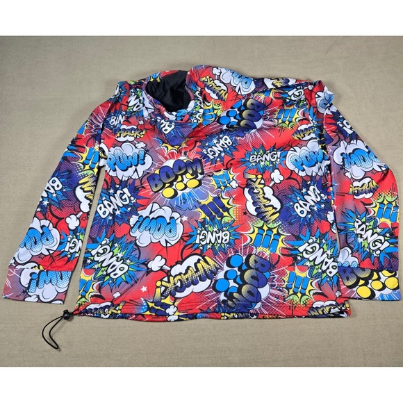 Oh Snap! Comic Book Hoodie Jacket XL Red Blue Pop Art Pullover Fun - Picture 2 of 8